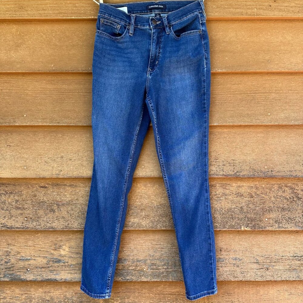 Calvin Klein Jeans High Rise Skinny Blue Jeans Size 4 - Picture 1 of 13